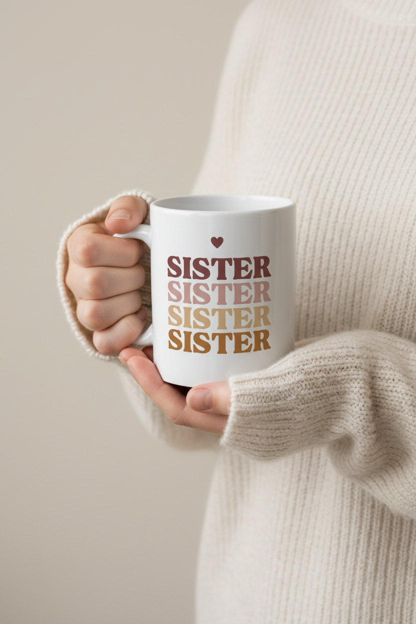 Sister Mug Minimalist Hands