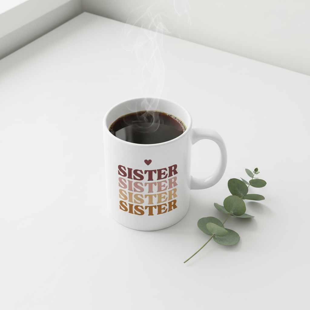 Sister Mug Minimalist Overhead