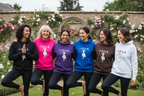Group of colorful yoga hoodies with duck graphic, pullover hood and kangaroo pocket