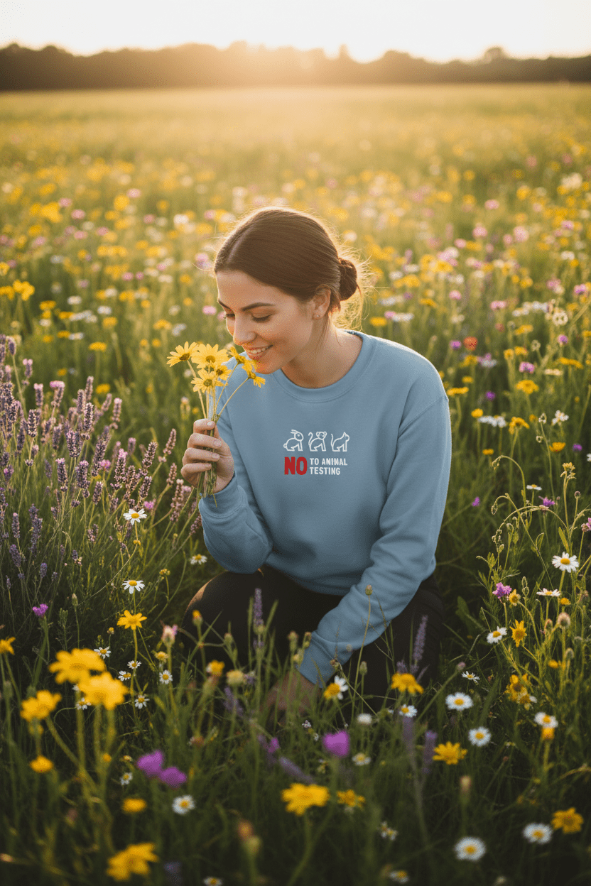 No to Animal Testing Sweatshirt | Cruelty-Free Statement Jumper - AlleyCrafters
