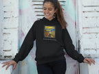 Black pullover hoodie with hood, front colorful square graphic print and small ICECREAM text.