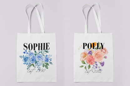 SOPHIE and POLLY totes side by side