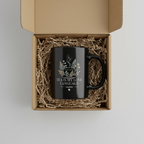 Personalized black tea mug in gift box with floral design and “Tea Is My Love Language” Sophie