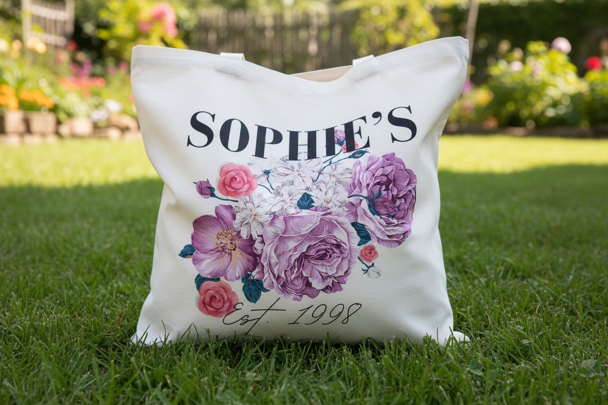 SOPHIE'S tote on grass