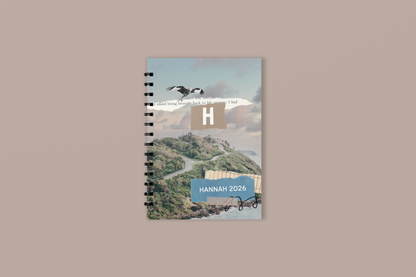 Coastal Collage A5 Wirobound Notebook — Personalised Monogram & Name