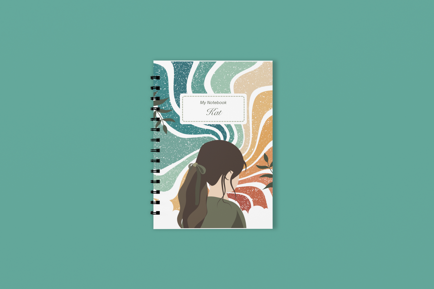 Retro Woman A5 Spiral Notebook — Personalised 'My Notebook' Journal