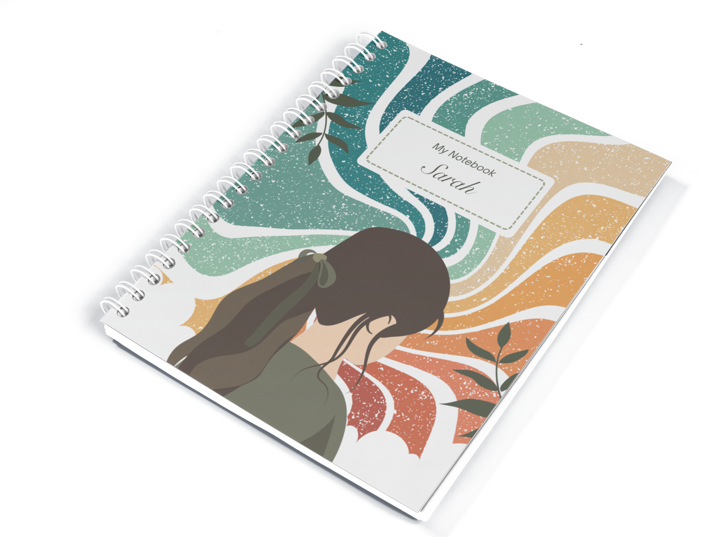 Retro Woman A5 Spiral Notebook — Personalised 'My Notebook' Journal