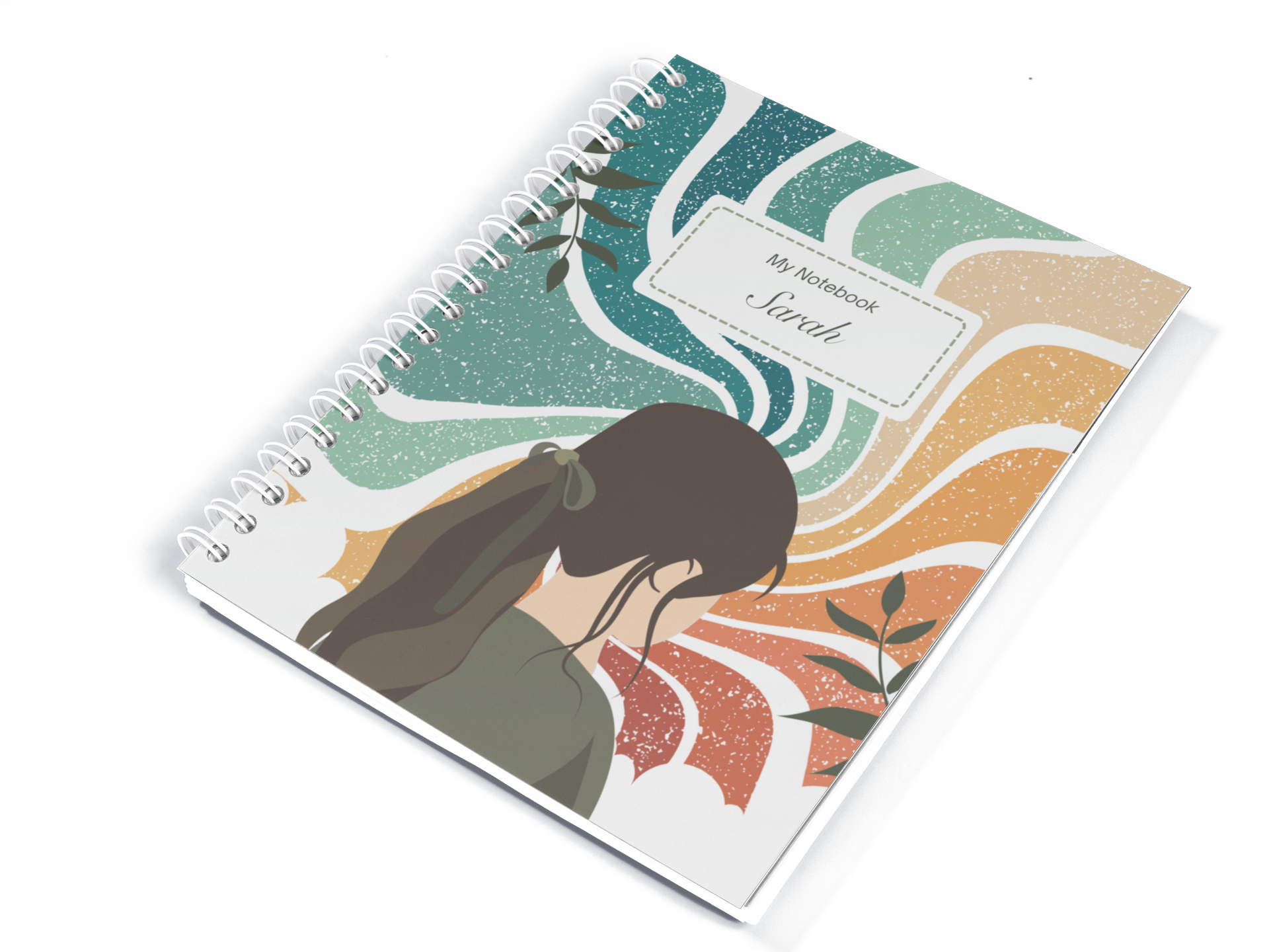 Retro Woman A5 Spiral Notebook — Personalised 'My Notebook' Journal