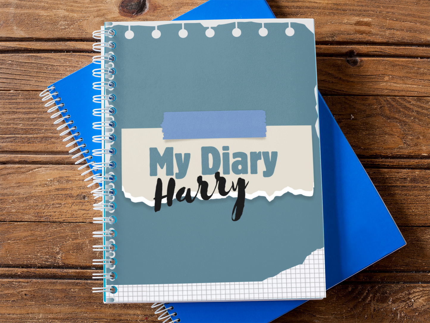 Personalised My Diary A5 Notebook — Custom Name Spiral Journal Gift
