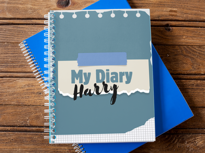 Personalised My Diary A5 Notebook — Custom Name Spiral Journal Gift