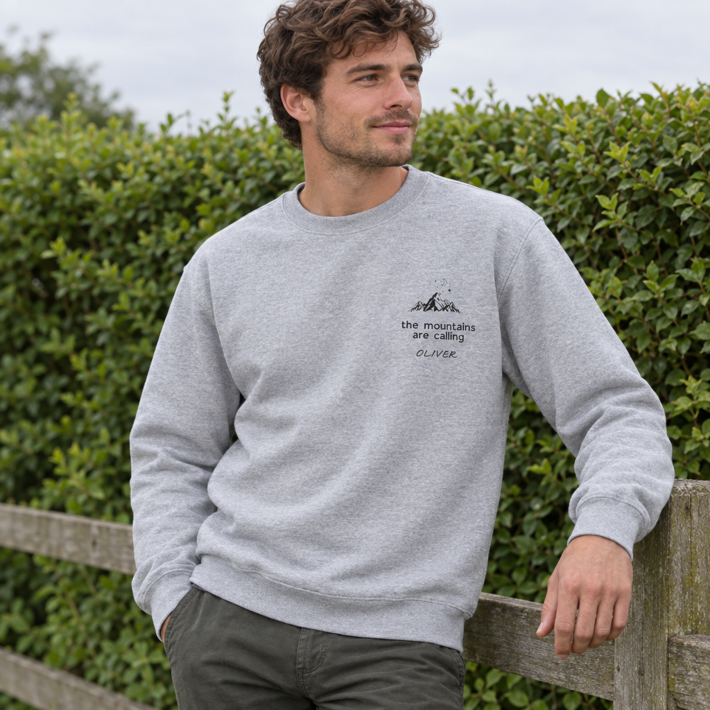 Sport-grey Mountains Are Calling sweatshirt with Oliver