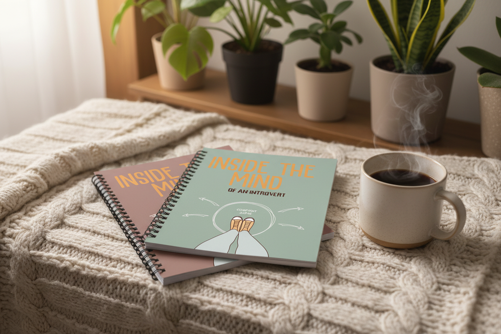 A5 spiral notebook with lined pages, cover text “INSIDE THE MIND” and light bulb icon