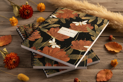 Stacked showing spiral binding