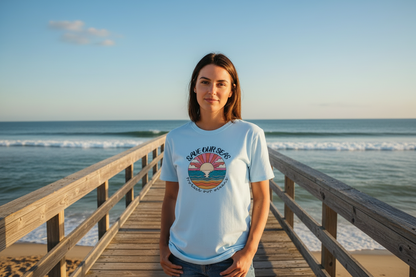 Standing on Beach Boardwalk