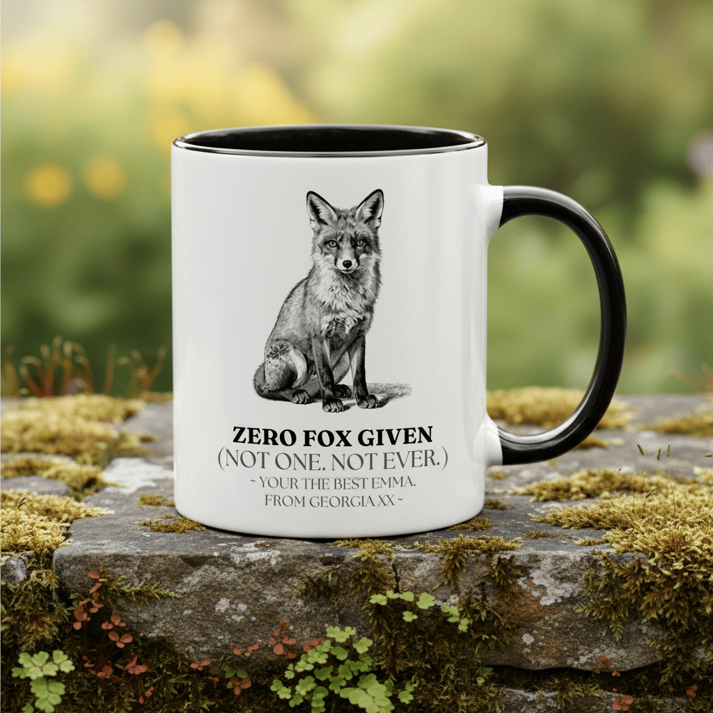 Zero Fox Given Mug | Funny Fox Coffee Cup | Sarcastic Gift for Her - AlleyCrafters