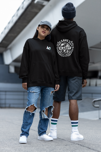 Hooded Sweatshirt - Save the Planet Eco-Friendly Design