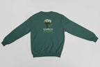 Green crewneck sweatshirt, back view, with tree graphic and 'Kindness Matters' text