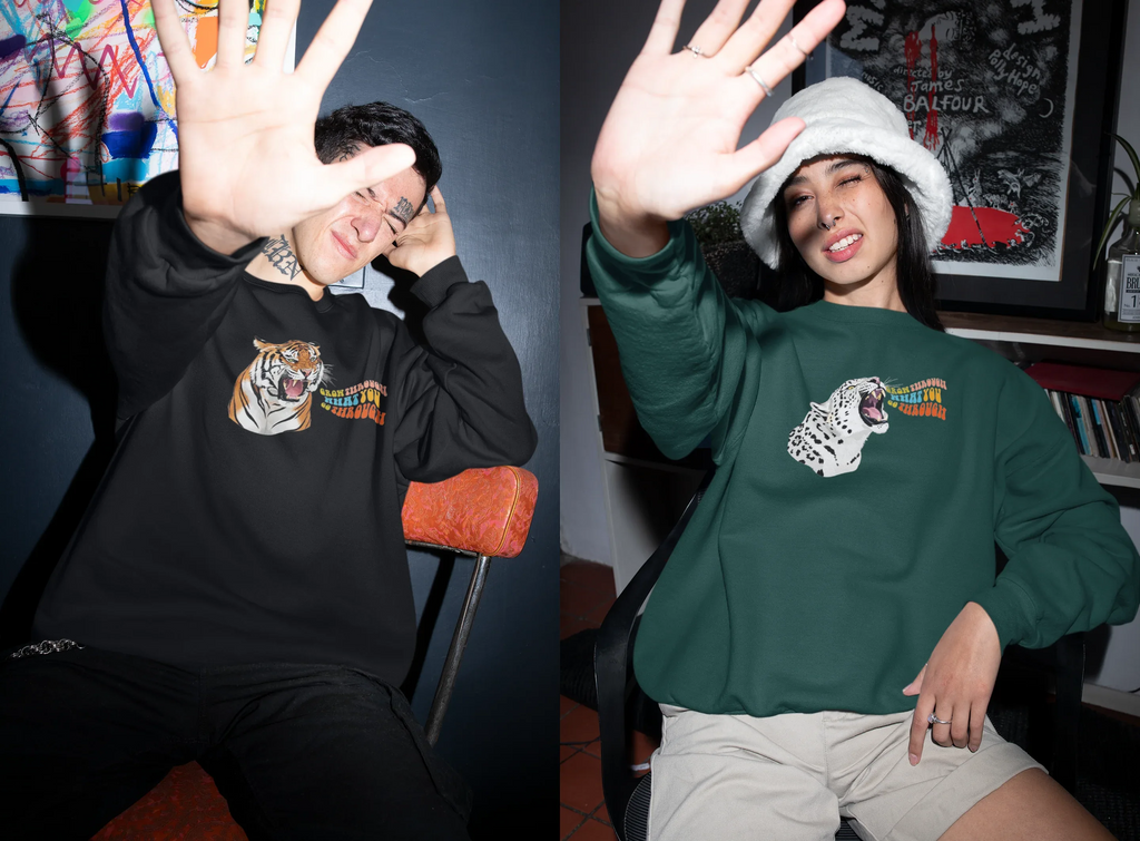 Grow Through What You Go Through Sweatshirt – Tiger, Leopard or Crocodile Design - Alley Crafters