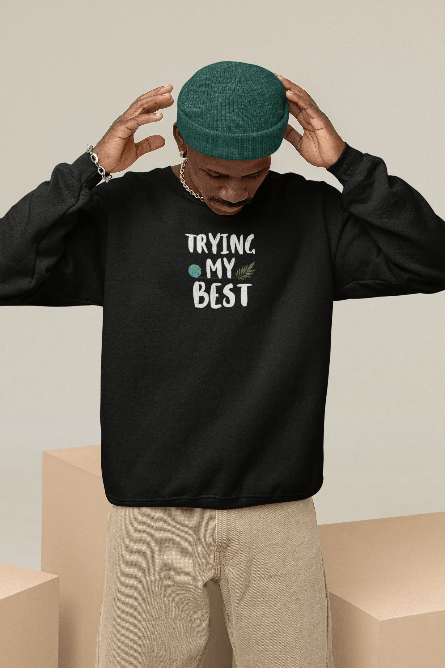 Trying My Best Sweatshirt | Positive Quote Jumper UK - AlleyCrafters