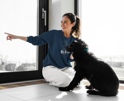 Dog Lover Crewneck Sweatshirt — Minimal Line Art Puppy Design - Alley Crafters