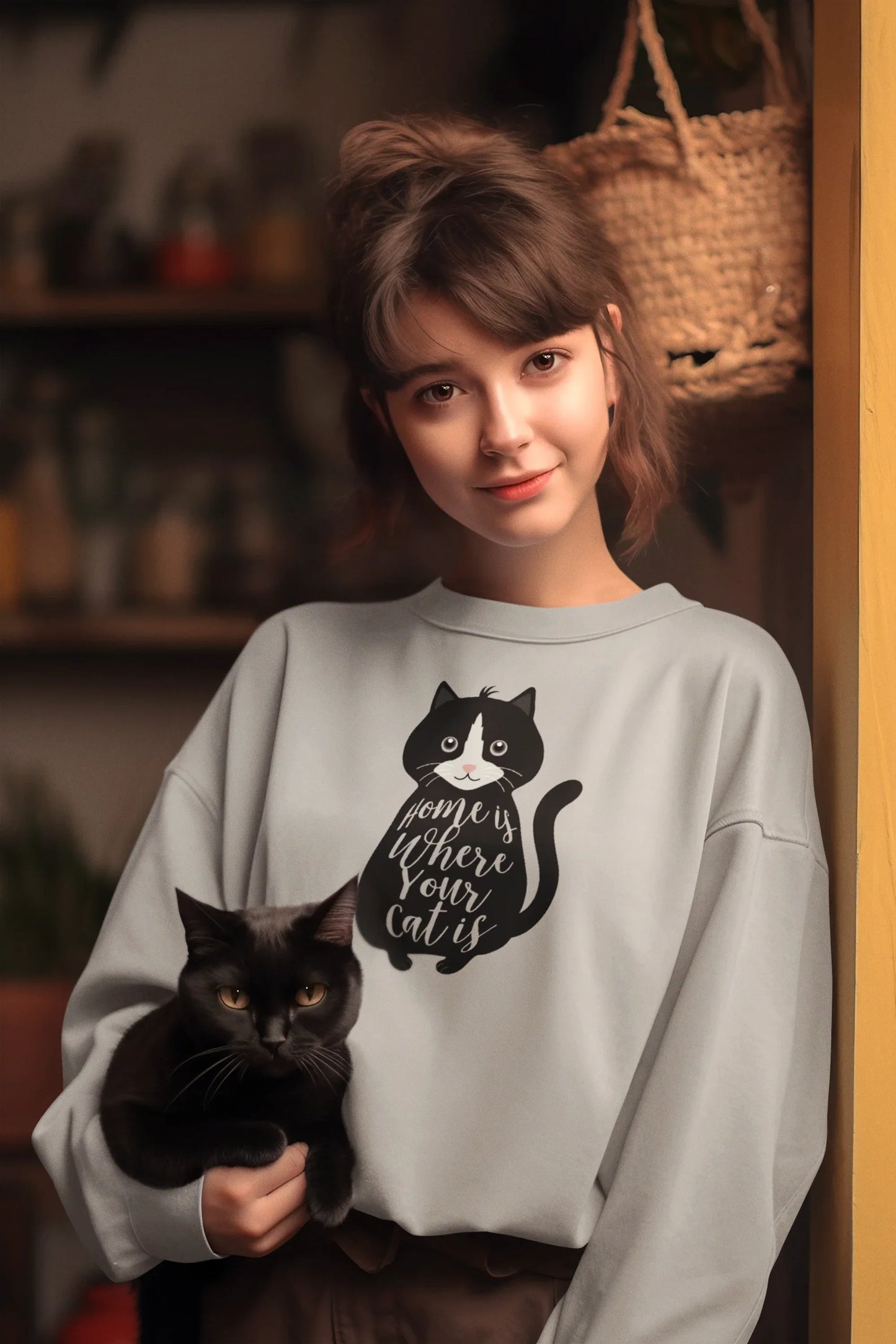 “Home Is Where Your Cat Is” Sweatshirt - Alley Crafters