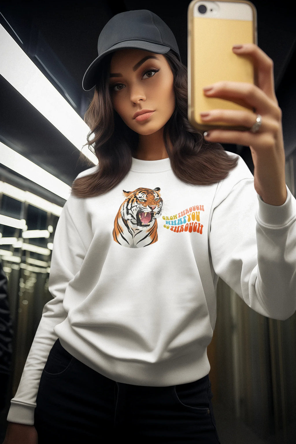 Grow Through What You Go Through Sweatshirt – Tiger, Leopard or Crocodile Design - Alley Crafters
