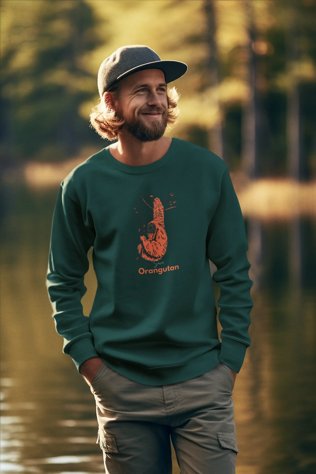 Save Orangutan Sweatshirt – Wildlife Conservation Statement Jumper - Alley Crafters