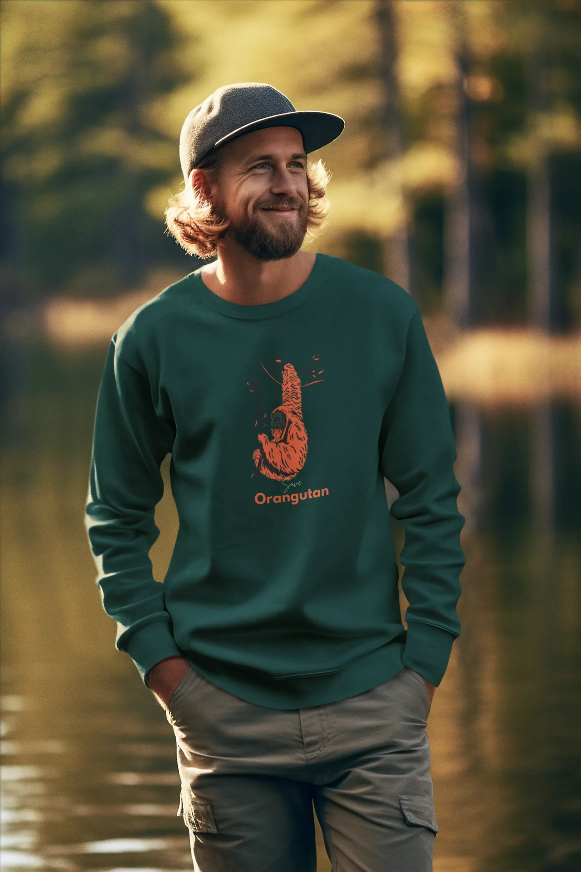 Save Orangutan Sweatshirt – Wildlife Conservation Statement Jumper - Alley Crafters