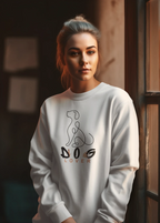 Dog Lover Crewneck Sweatshirt — Minimal Line Art Puppy Design - Alley Crafters
