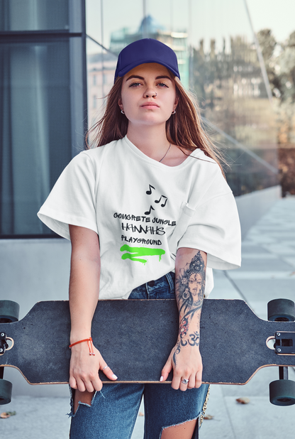 Concrete Jungle Playground T-Shirt, Urban Streetwear Tee, Cityscape Graphic Shirt, City Life Top, Unisex Softstyle Apparel