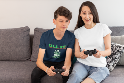 Kids Minecraft Inspired Tee - 'Eat Sleep Mine Repeat'
