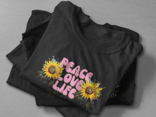 Peace Love Life T-Shirt - Unisex Softstyle