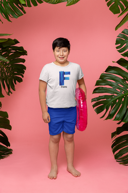 Personalised Children's Initial T-Shirt - Customisable Cotton Tee for Ages 4-12