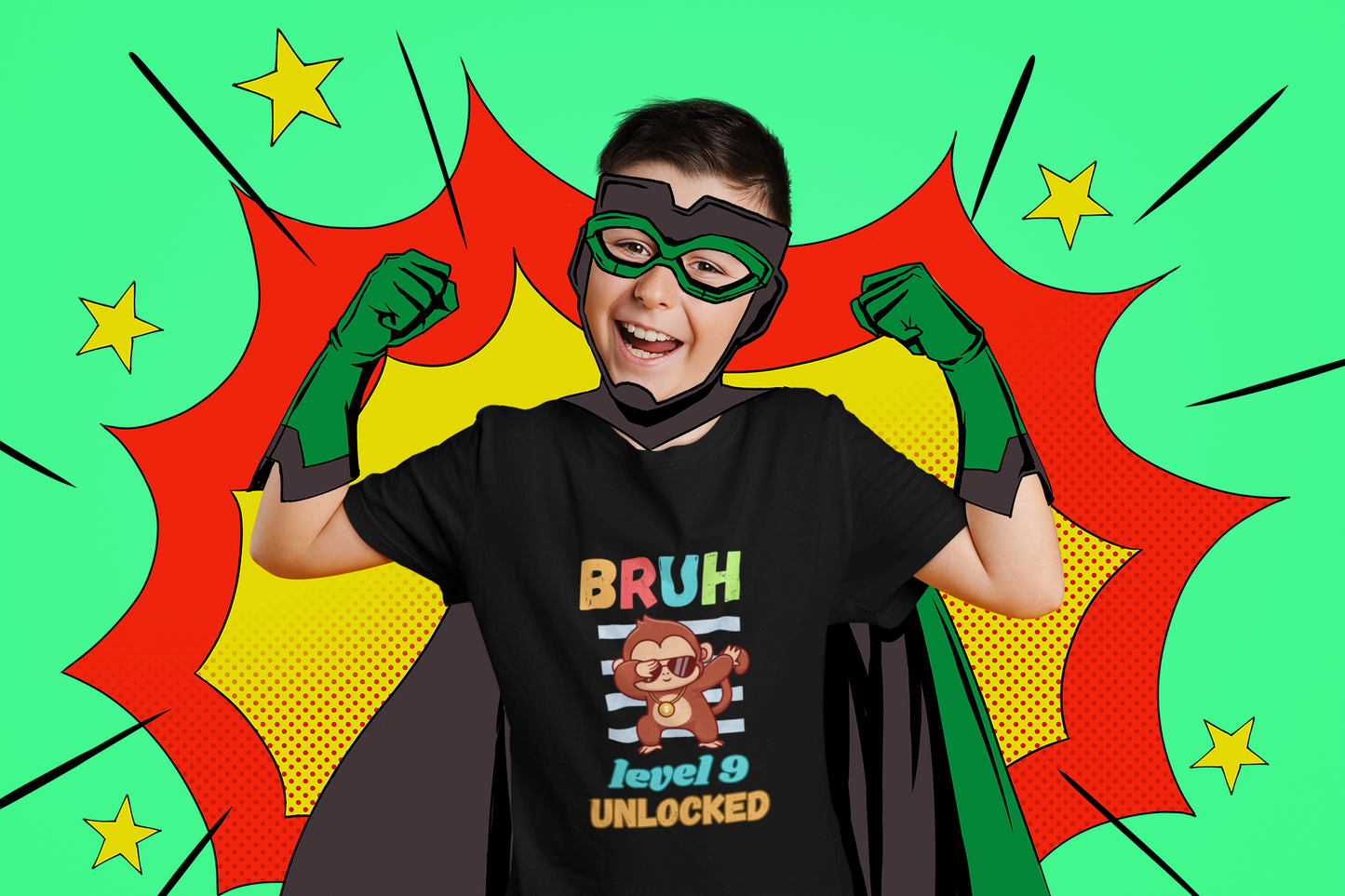 Kids Gaming Tee - BRUH Level (Age) Unlocked