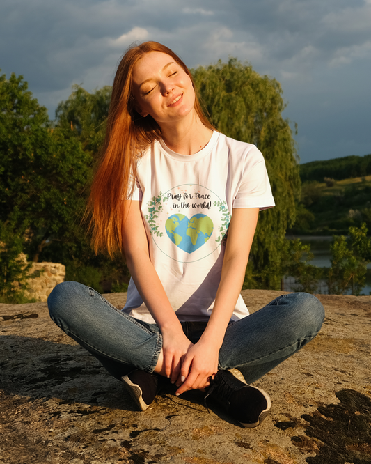 Pray for Peace in the World Unisex T-Shirt, Nature Lovers Awareness Tee, Earth Protection, Peaceful Vibes, Peace Lover Gift