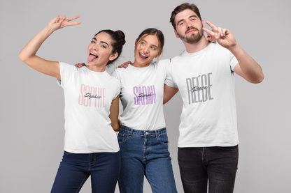Personalised Name T-Shirt - Custom Colour & Elegant Text Design | Alley Crafters