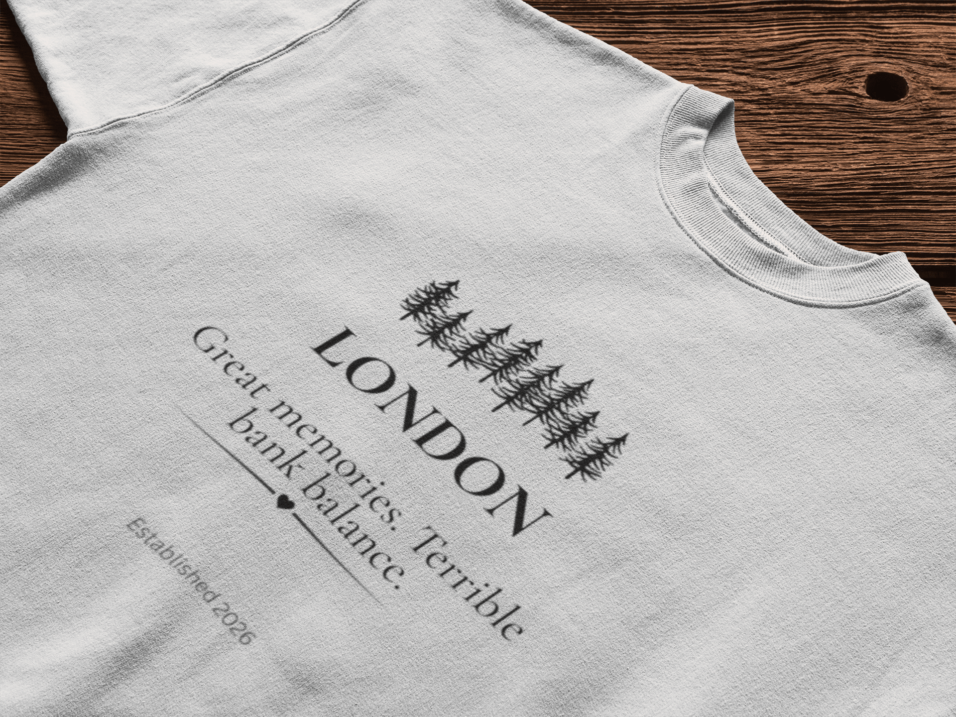 Personalised 'My Happy Place' T-Shirt — Custom Location, Name & Year - AlleyCrafters