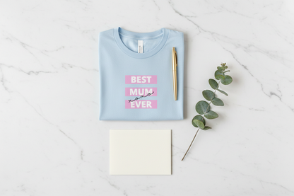 T-Shirt on Marble with Eucalyptus
