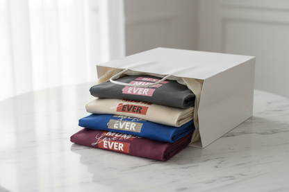T-Shirts in Gift Bag on Marble