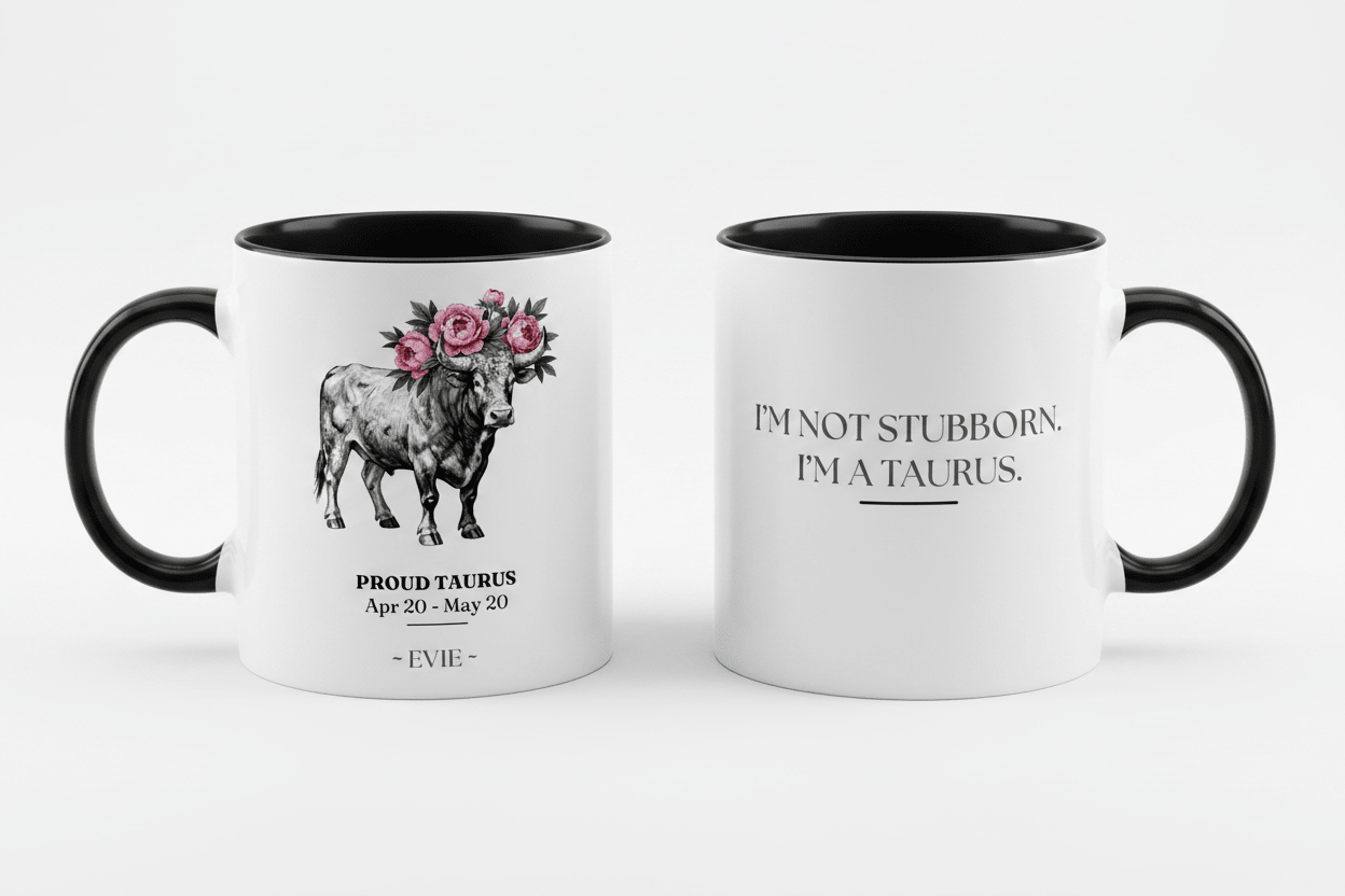 Personalised Zodiac Mug | Star Sign Birthday Gift | Custom Name & Birth Month - AlleyCrafters