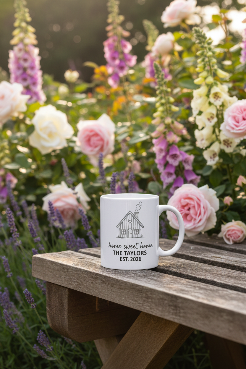 Home Sweet Home Mug — Personalised 'The Khans' Family Mug - AlleyCrafters