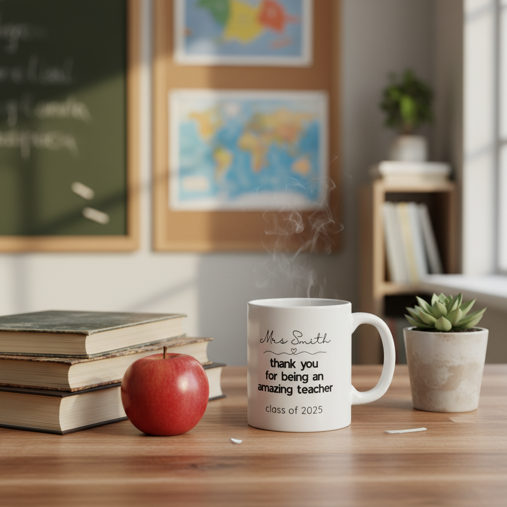 Teacher Mug — Desk Scene