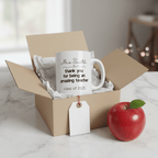 Personalised teacher thank-you mug in gift box, 'Mrs Smith' and 'Class of 2025'.
