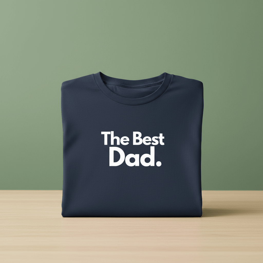 Navy T-shirt with "The Best Dad" text print