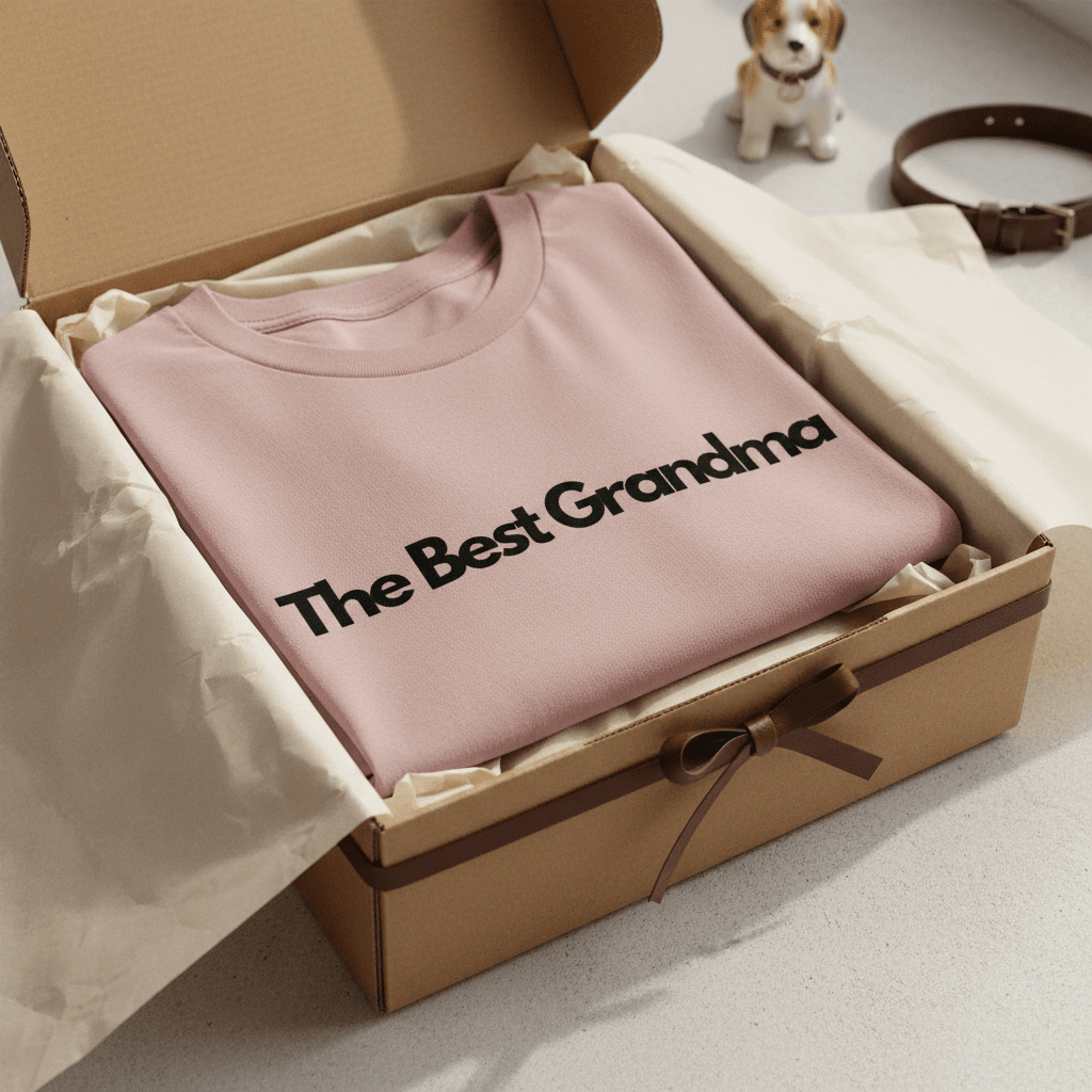 Pink T-shirt with "The Best Grandma" text print