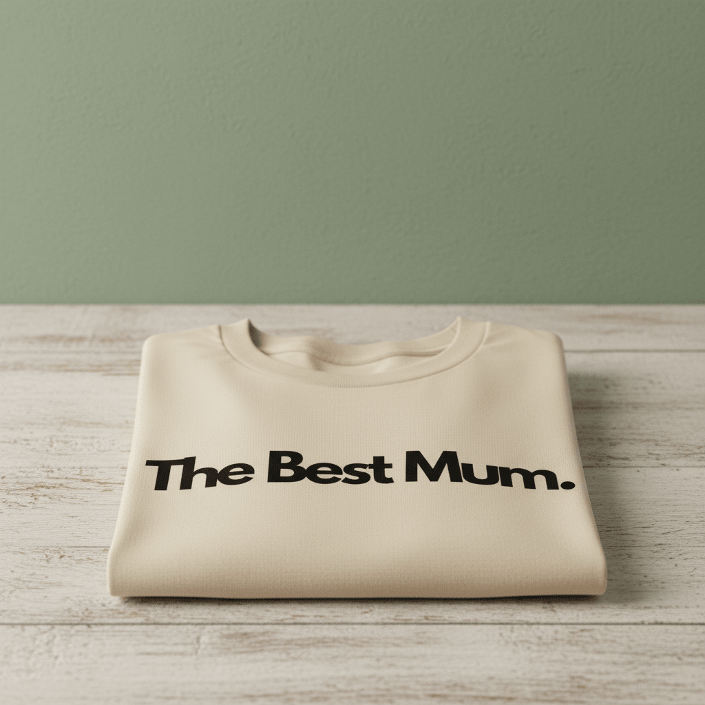 Cream T-shirt with "The Best Mum" text print
