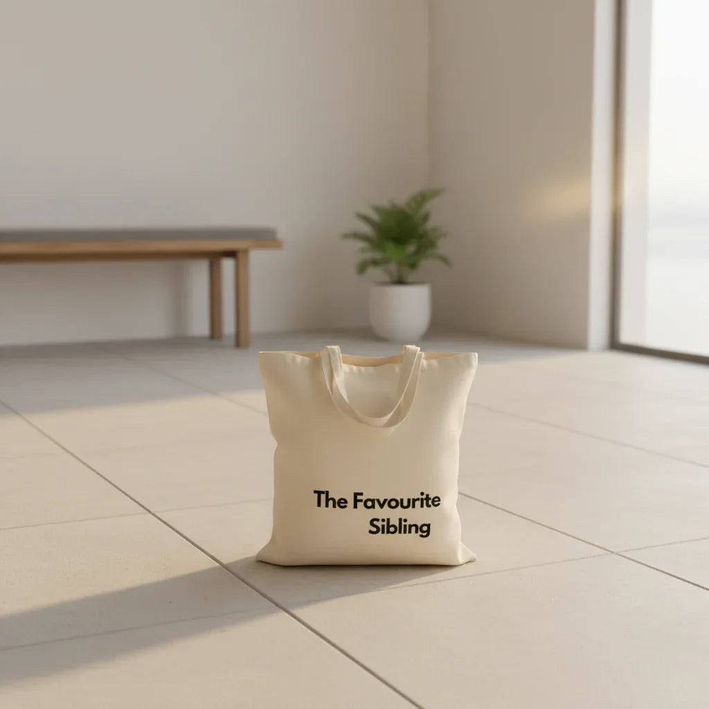 Personalised Sibling Tote Bag | Funny Family Gift | “The Favourite Sibling” EST Year Tote | Reusable Canvas Bag UK - Alley Crafters