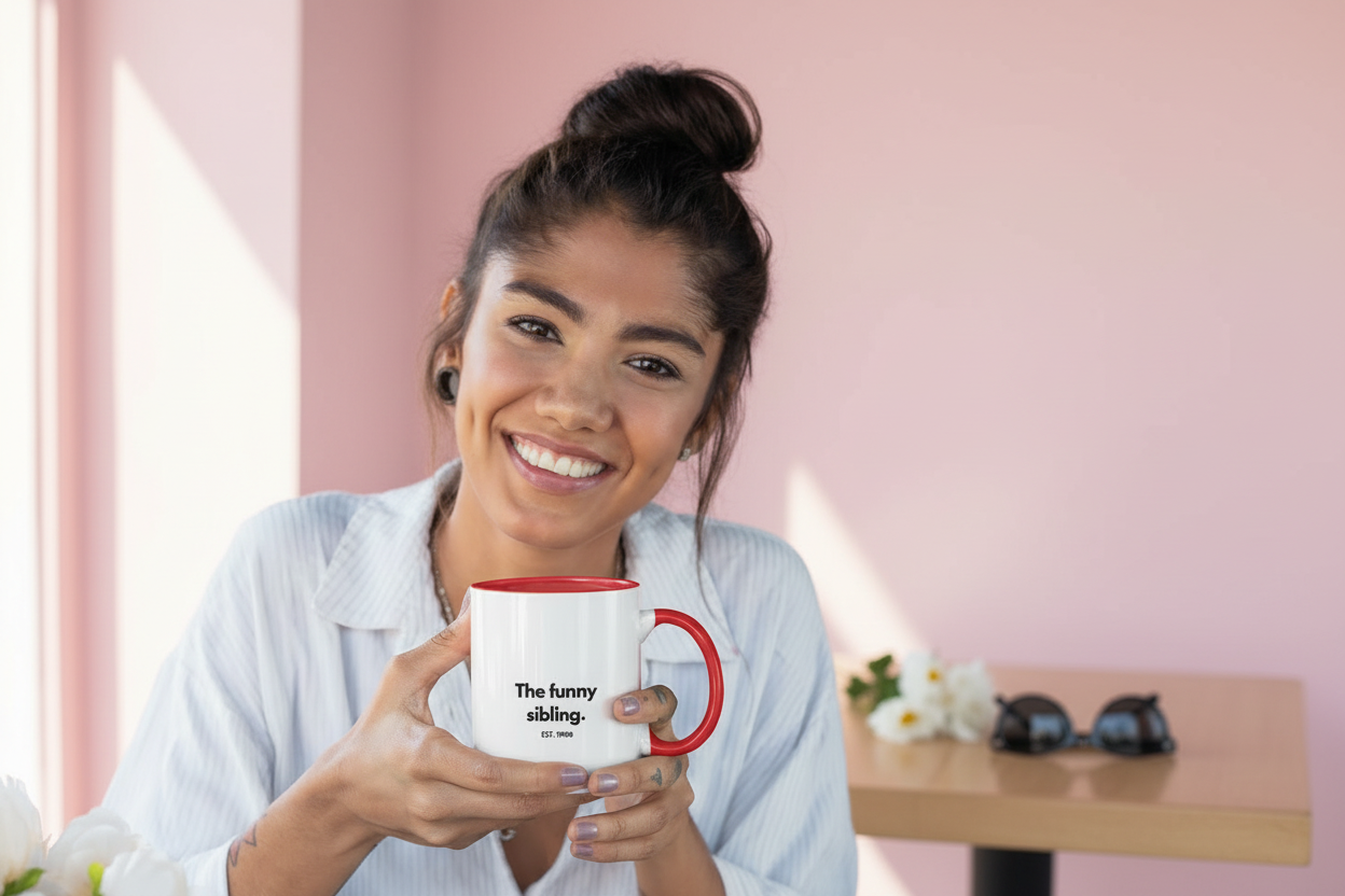 The Funny Sibling Mug - Soft Pastel Background