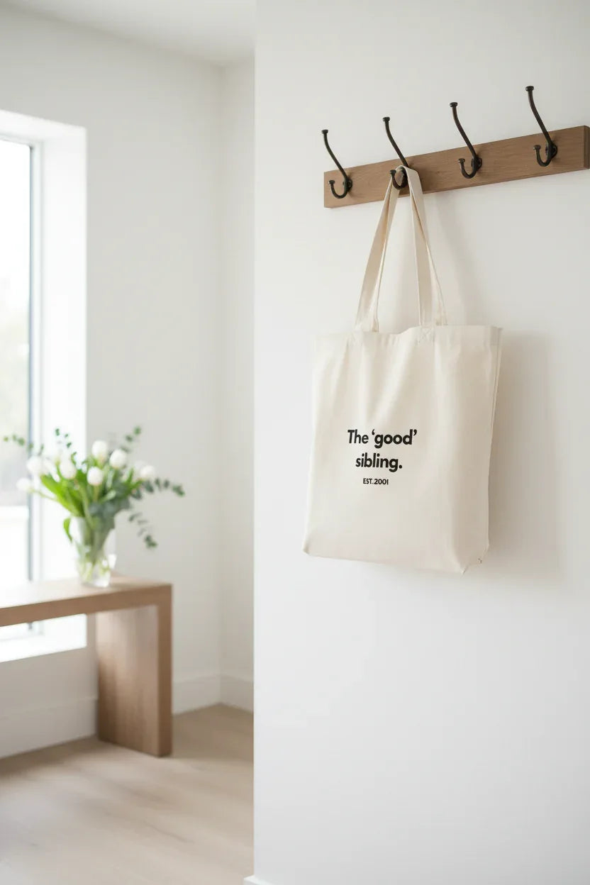 Personalised Sibling Tote Bag | Funny Family Gift | “The Favourite Sibling” EST Year Tote | Reusable Canvas Bag UK - Alley Crafters