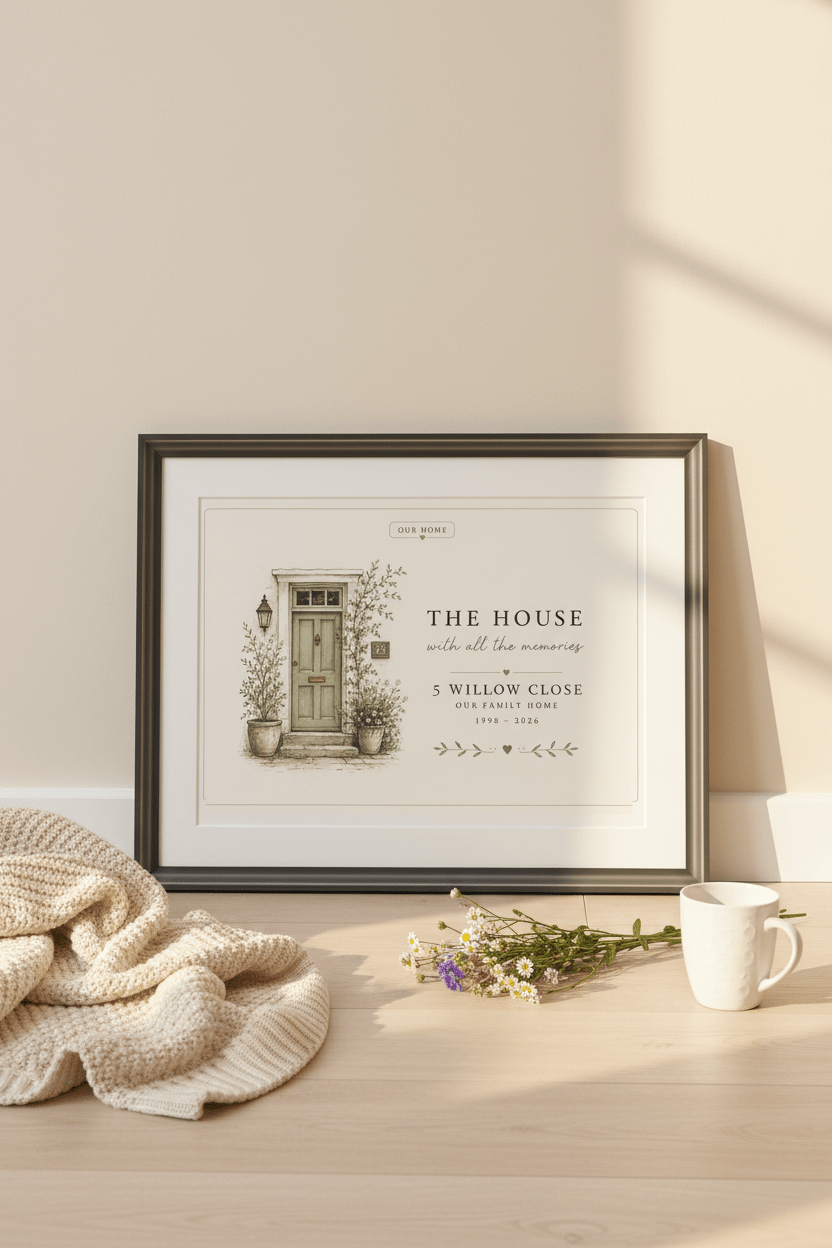 Personalised House Name Canvas Print — New Home & Housewarming Gift - AlleyCrafters